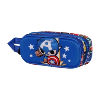 Imagen de Marvel Estuche Portatodo 3D Doble, 22 x 9.5 cm, Azul Punch