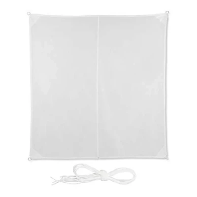 Imagen de Relaxdays Toldo Vela Cuadrado, Protección Rayos UV, con Cuerdas para tensar, Blanco, 3 x m