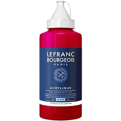 Imagen de Lefranc Bourgeois fina aycrl Color, 750 ml botella, pigmentado, buena Deck Fuerza alizarina Carmín