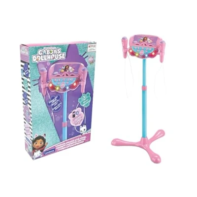 Imagen de Lexibook, Gabby’s Dollhouse, Luminous Bluetooth Speaker on Stand for Children, Musical Game, Adjustable Height, Light Effects, 2 Microphones Included, S160GDH