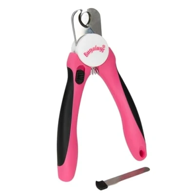 Imagen de BUGALUGS cortaúñas para perros y gatos, con protector de seguridad lima uñas perros. Adecuado mascotas, perros, cachorros, garras gatitos. Suministros aseo