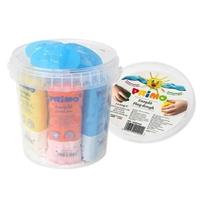Imagen de Morocolor PRIMO, 7 bloques de 100 g plastilina y moldes Easy Do, Pasta modelar suave, Colores surtidos brillantes creativos, Elástico maleable, Sin gluten