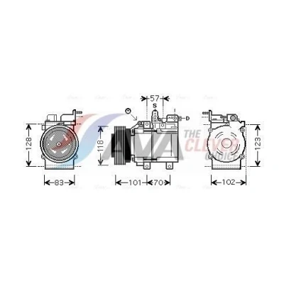 Imagen de PRASCO HYK209 Compresor de Aire Acondicionado HS18 R 134 a HYUNDAI: Tucson, KIA: Sportage II