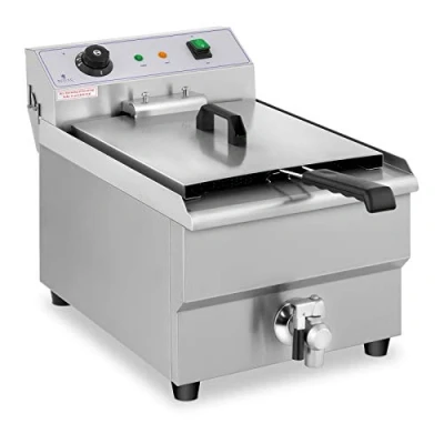 Imagen de Royal Catering Freidora Eléctrica Para Hostelería 16 Litros 230 V RCEF 16EB (3.500 Watt, Grifo De Vaciado, Temperatura: 50 200 C)