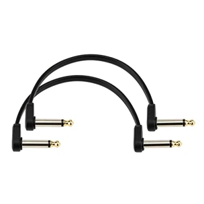 Imagen de Planet Waves D&#039;Addario Guitar Cable Patch Instrument Accessories Flat 6 Inch/152.4 MM Offset Right Angle 2 Pack