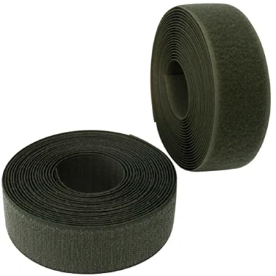Imagen de AERZETIX C65991 Cinta/rollo de scratch 40mm 5 metros auto agarre organizador/sujetacables tira enganche bolsa prenda correa color: verde oliva en poliamida y poliéster