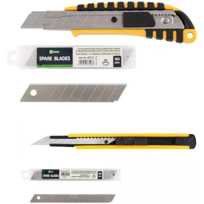 Imagen de D.RECT Juego de 2 Cuchillo Cutter 18 y 9 mm con 20 Cuchillas Cúter Multiusos Repuesto para