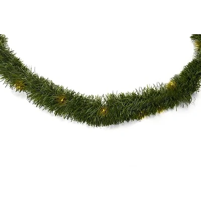 Imagen de Brauns Heitmann 84885 Guirnalda led para árbol de Navidad (20 unidades, 270 cm, funciona con 3 pilas AA no incluidas), color verde
