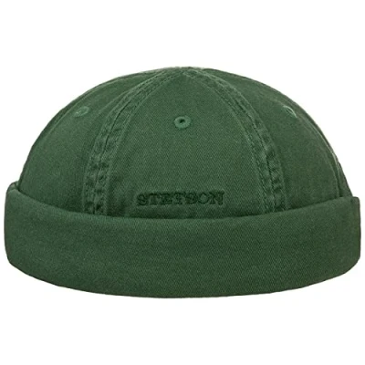Imagen de Stetson Gorro Docker de Algodón Ocala Hombre Verano Gorra Docker, Cierre autoadherente Primavera/Verano L (58 59 cm) Verde Oscuro