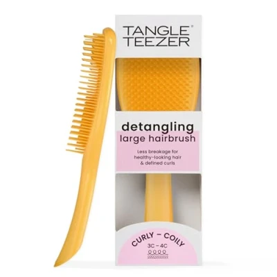 Imagen de Tangle Teezer cepillo desenredante Ultimate, para cabello seco y húmedo, reduce el encrespamiento quebrado, rizado, 3C a 4C, grueso, amarillo narciso