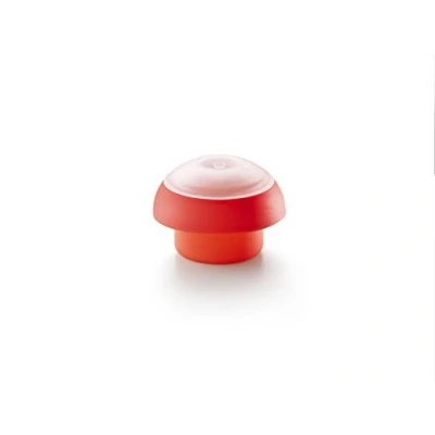 Imagen de Lékué Molde Cocedor de huevos para microondas y baño maría, silicona platino Rojo, cilíndrico