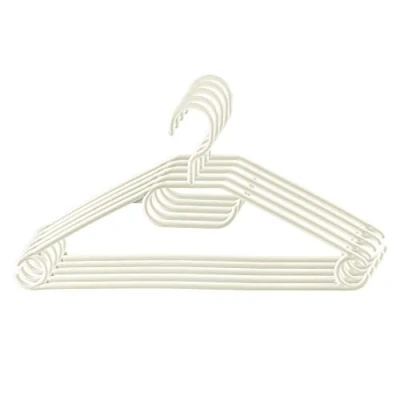 Imagen de KADAX 5 Perchas de plástico con Ganchos giratorios 360 Grados, para los Hombros Muescas y Barra Pantalones, Ahorrar Espacio, Antideslizantes, Camisas (Crema)