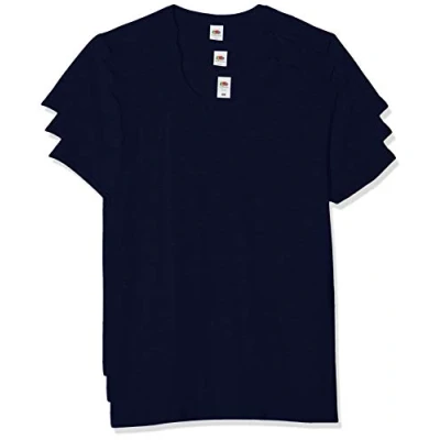 Imagen de Fruit of the Loom Iconic, Lightweight Ringspun tee, 3 Pack Camiseta, Azul (Deep Navy AZ), XXX Large (Size:3XL) (Pack de 3) para Hombre
