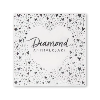 Imagen de Creative Party Servilletas de papel 3 capas con sello diamante, 13 pulgadas, 16 unidades, Color blanco, inch (J045)