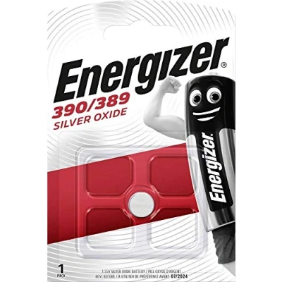 Imagen de Energizer 390/389 390 SR54 SR1130SW 638252 Pila de botón para Reloj (óxido Plata, bajo Drenaje, 3,1 x 11,6 cm (Alto diámetro/mm) 1,55 V