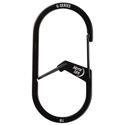 Imagen de niteize GSERIES #4 MOSQUETÓN Aluminio Dos CÁMARAS, Adultos Unisex, Negro (Negro), Talla Única