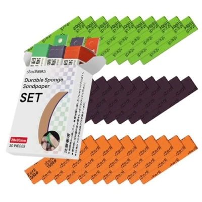 Imagen de stedi Esponja de lijado para construcción modelo Gundam, herramientas Hobby 3 mm, bloque a mano, impermeable, reutilizable en seco húmedo #1000#1200#1500, papel lija grano