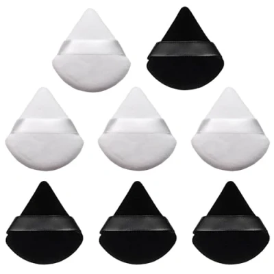 Imagen de 8 Esponja Maquillaje,Soplos de Polvo,Triángulo Polvos Puffs,Maquillaje Puff,Esponjas Maquillaje para Sueltos, Maquillaje, Crema, Rubor(Negro y Blanco)