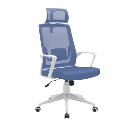 Imagen de Mars Gaming MGC ERGOLITE, Silla Ergonómica, Respaldo Malla Transpirable, Reposacabezas Ajustable y Soporte Lumbar, Altura Regulable Asiento Acolchado, Pistón Gas Clase 3, Acero, Azul