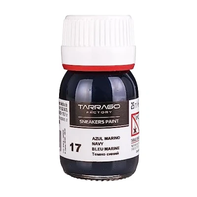 Imagen de Tarrago Sneakers Paint 25 ml con Pincel y Esponja Colores Base Pintura para Zapatillas Deportivas de Cuero, Cuero Sintético Lona (Azul Marino 17)
