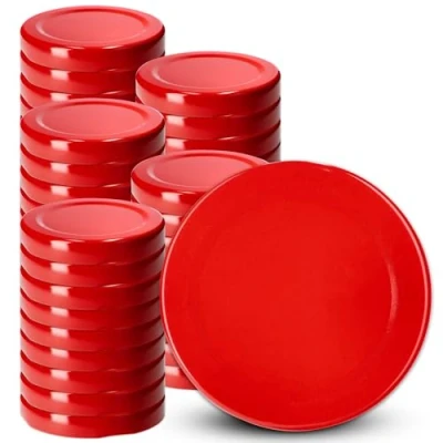 Imagen de KADAX tapas de rosca fi58 mm, juego metal repuesto para tarros y botellas, con 4 dientes bloqueo (rojo, 50 unidades)