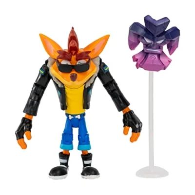 Imagen de BANDAI Crash Bandicoot Figuras de acción motociclista con máscara Juguete 11 cm y accesorios soporte coleccionables como mercancía regalos