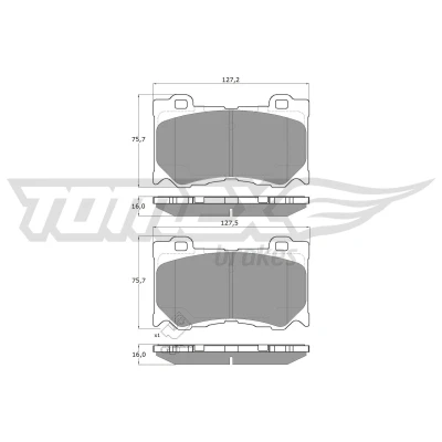Imagen de TOMEX brakes TX 19 38 Juego de pastillas freno Eje delantero con avisador acústico desgaste accesorios INFINITI: Q50 Berlina, FX SUV, Q70