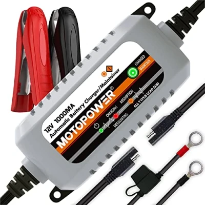 Imagen de MOTOPOWER MP00205B 12V 1000mA Mantenedor de Cargador batería Completamente automático