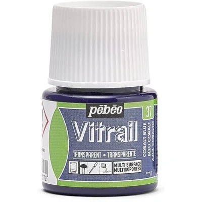 Imagen de Pebeo Vitrail Vidriera (Cristal, Efecto Pintura para Telas claras (45 ml), Azul Cobalto, Cobalto
