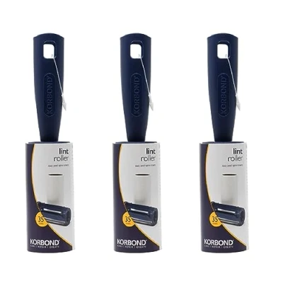 Imagen de Korbond Lint Rollers Juego de 3 Rodillos para Quitar Pelusas 105 Hojas Adhesivas fáciles despegar Elimina el Pelo y Las Mascotas