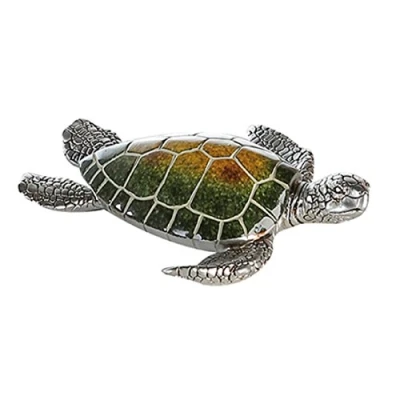 Imagen de Casablanca Tortuga Josie Poly, verde/plata, 10 cm