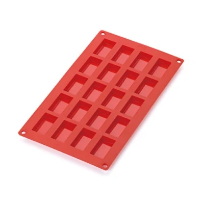Imagen de Lékué Molde repostería Financier, silicona platino Rojo, 20 cavidades