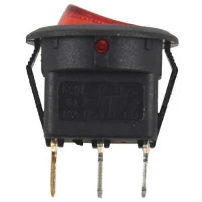 Imagen de Interruptor basculante bipolar ON OFF rojo 3 20 mm
