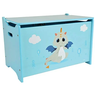 Imagen de Fun House 713305 Leon LE Dragon Coffre à Jouets pour Enfant H.40 x L.58 P.36 cm Caja de Juguetes para niños (40 58 36 cm), Madera ingeniería, Azul