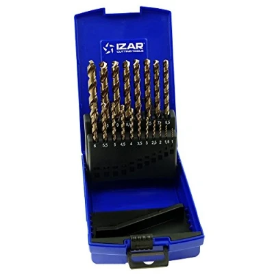 Imagen de Izar 34201 Juego Brocas 1021, DIN 338, 1 10 x 0.50 mm, HSSE 5% Co, 19 Piezas