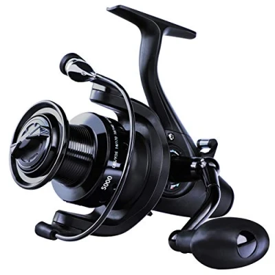 Imagen de Sougayilang Carrete de pesca giratorio ultra suave y potente, 28 libras, potencia arrastre 12+1BB, carretes giratorios cuerpo metal para agua salada dulce 6000