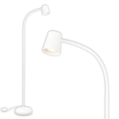 Imagen de BRILONER Lampara de pie como decoración salón y lámpara lectura, 127.5x21cm, Giratoria, Interruptor pie, Iluminación indirecta, led, Luz Blanco