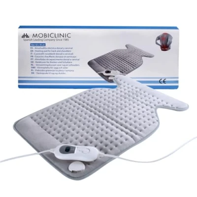 Imagen de Mobiclinic, Almohadilla eléctrica, Dorsal y Cervical, 40 x30 cm, Muy bajo consumo, 100W, térmica, 3 Niveles de calor, Apagado automático