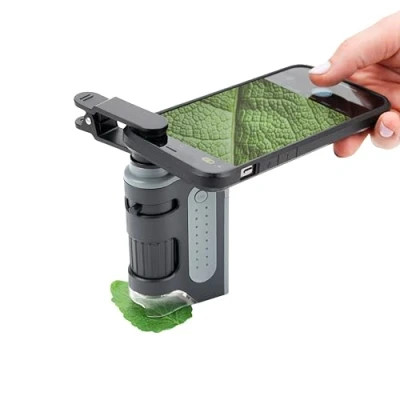 Imagen de Carson MicroBrite ; Kit Pro, Microscopio LED de Bolsillo con Clip Adaptador para Smartphone digiscoping, Juguete Stem niños (MM 350)