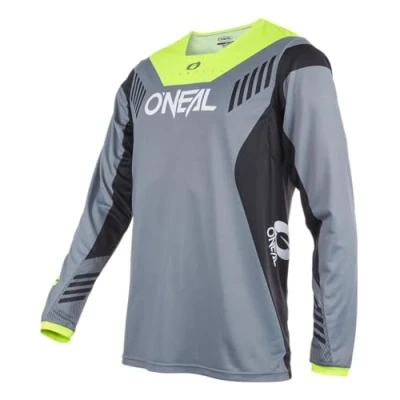 Imagen de O&#039;Neal Maillot MTB DH Downhill FR Freeride Material Transpirable, máxima Libertad de Movimiento Element Hybrid V.22 Adulto Amarillo Fluorescente Gris Talla S