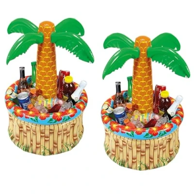 Imagen de W WIDMANN MILANO Party Fashion 10136170B Palmeras hinchables con Enfriador de Bebidas, 2 Piezas, para llenar Hielo y Agua, Fiesta en la Playa, temática