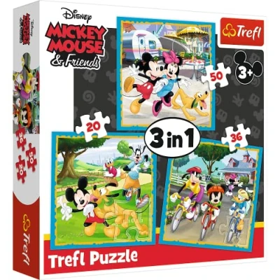 Imagen de Trefl 34846 Puzzle 3 en 1 modelo Minnie &amp; Mickey Mouse 20 36 50 piezas, multicolor , color/modelo surtido