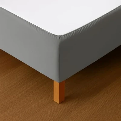 Imagen de Dahlica Funda para somier (90 x 190 cm), color gris Tejido suave y extensible, hecho impecable Fácil de instalar