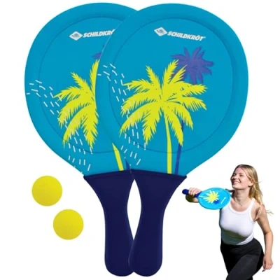 Imagen de Schildkröt Juego de Raquetas Playa Neopreno, 2 Raquetas, Pelotas, en una Bolsa Malla, Gran Salto y Rebote, Jardín para Toda la Familia