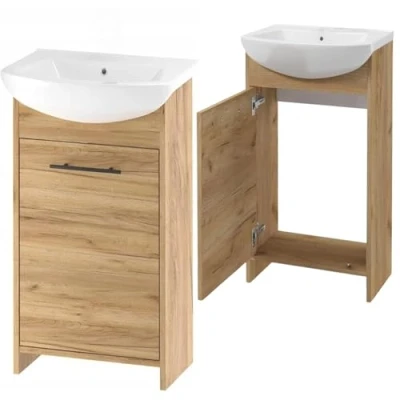 Imagen de .Deftrans Deftrans lavabo con armario bajo 46,5 x 24,5 84 cm inferior, de invitados 45 Juego muebles baño madera
