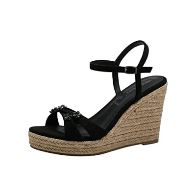 Imagen de Tamaris Mujer 1 28042 30, Sandalias con cuña, Negro, 41 EU