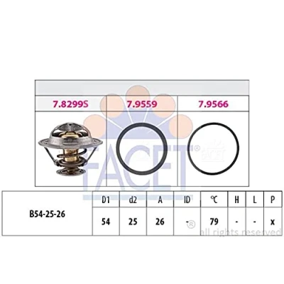 Imagen de FACET 7.8299 Termostato, refrigerante 79 54 Made in Italy OE Equivalent con junta IVECO: DAILY 3 Kasten/Kombi, 3, 2 Pritsche/Fahrgestell