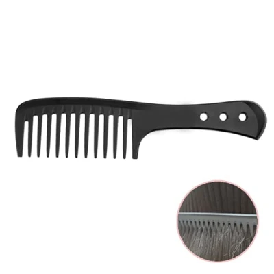 Imagen de Peine de Dientes Anchos, Carbono Antiestático, Peluquero Resistente al Calor, Peluquería Fibra Carbono, Anchosuego para Pelo Largo Mojado o Rizado