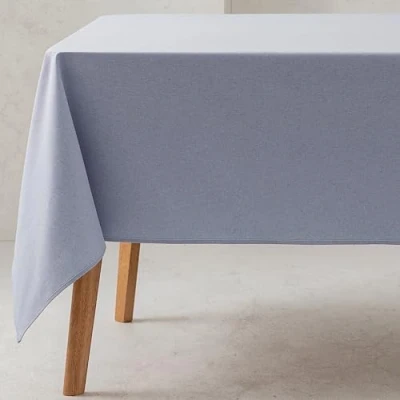 Imagen de GAMUSI Mantel Liso Tela algodón orgánico Impermeable Antimanchas Rectangular Color Celeste 140x180 cm