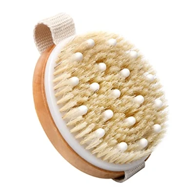 Imagen de Vesaneae Cepillo de Cerdas Naturales, Corporal en Seco, Cuerpo Cepillo, Exfoliante para el Cuerpo, Ducha, Masaje Spa Scrubber